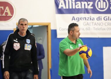 Nicola Ferro e Giacomo Pecoraro, allenatori della Re Borbone Saber Palermo - foto di Salvo Angelini